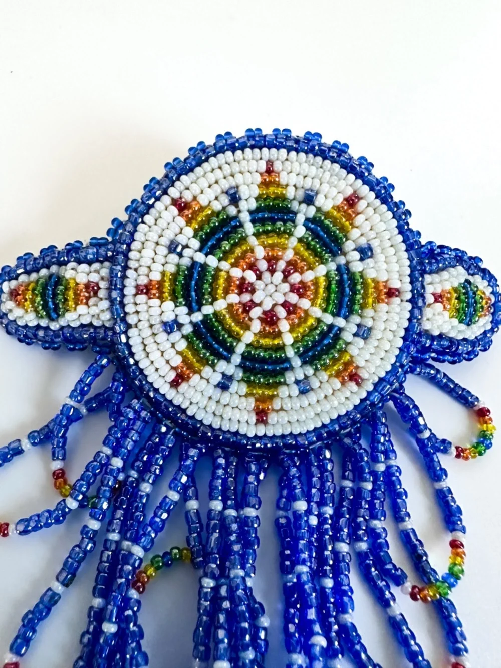 Handcrafted Native American-style Seed Bead Medallion Hair Clip